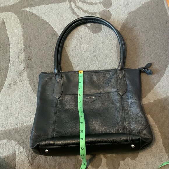 LODIS BLACK PEBBLED LEATHER SHOULDER TOTE - Picture 7 of 7